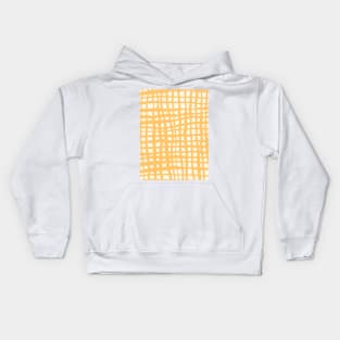 Retro grid pattern - summer yellow Kids Hoodie